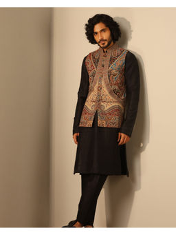 Dusala India - Kian Fine Multi-Color Wool Silk Nehru Jacket