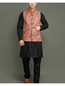 Dusala India - Half Red Paisley Nehru Jacket