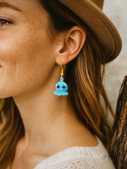 Digital Dress Room - Handmade Woolen Multi-Color Octopus Drop Earrings