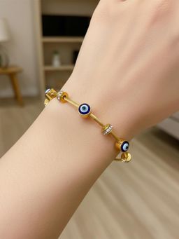 I Jewels - Stylish Gold Plated Stone Studded Evil Eye Kada