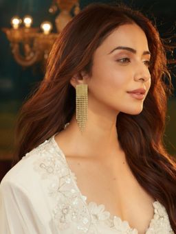 Accessher - Gold-Tone Chandelier Stone Drop Earrings