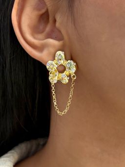 ISHKAARA - Floral Petal Chain Drop Earrings