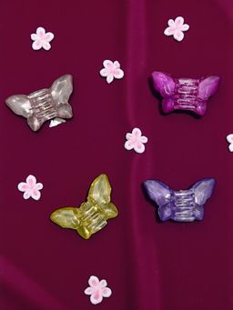 Accessher - Multi-Color Stylish Butterfly Hair Claw Clips (Pack of 4)