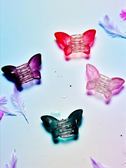 Accessher - Multi-Color Butterfly Strong Hold Hair Claw Clips (Pack of 4)