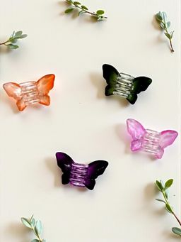 Accessher - Multi-Color Butterfly Strong Hold Hair Claw Clips (Pack of 4)
