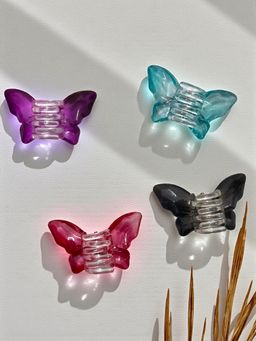 Accessher - Multi-Color Butterfly Strong Hold Hair Claw Clips (Pack of 4)