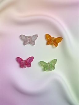 Accessher - Multi-Color Mini Butterfly Claw Clips (Pack of 4)