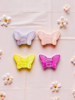 Accessher - Multi-Color Matte Butterfly Hair Claw Clips (Pack of 4)