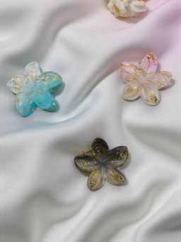 Accessher - Multi-Colour Flower Hair Claw Clips (Pack of 3)