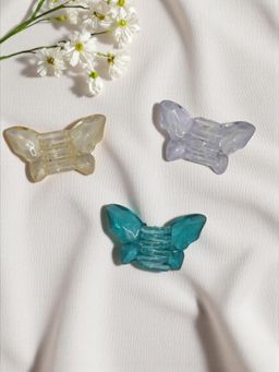 Accessher - Multi-Colour Butterfly Barrette Hair Claw Clips (Pack of 3)
