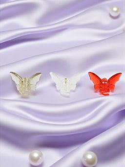Accessher - Multi-Colour Butterfly Barrette Hair Claw Clips (Pack of 3)