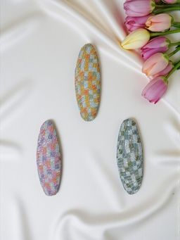 Accessher - Multi-Color Elegant Brooch (Pack of 3)