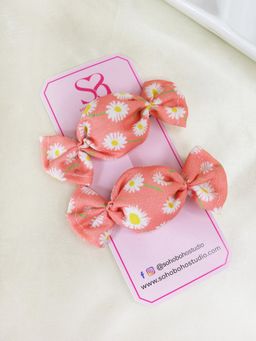 Soho Boho Studio - Peach Cottage Candy Hair Clips (Pack of 2)