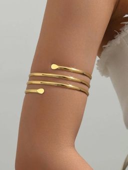 ISHKAARA - Golden Plated Three Layer Spiral Armlet