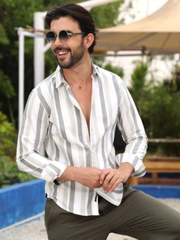 Campus Sutra - Men Multi Track Striped Button Up Shirt