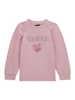 Guess - Girls Pink Embroidered Sweatshirt