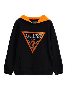 Guess - Boys Black Solid Sweatshirt
