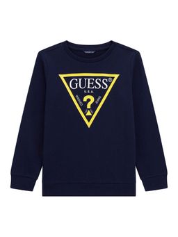 Guess - Boys Navy Blue Solid Sweatshirt