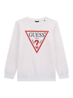 Guess - Boys White Solid Sweatshirt