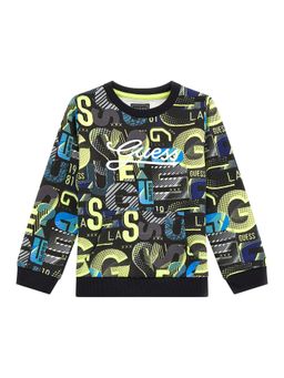 Guess - Boys Green Printed Sweatshirt