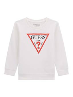 Guess - Boys White Solid Sweatshirt
