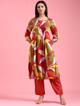 NEERU'S - Women Multicolor Floral Printed Kurta with Pant