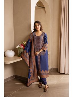 Nehamta - Women Blue Paisley Printed Kurta with Pant and Dupatta