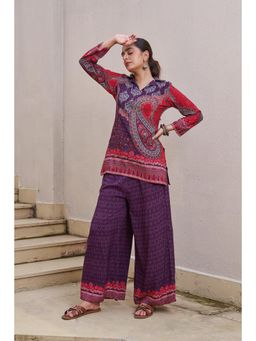 Nehamta - Women Purple Paisley Printed Co-Ord Set