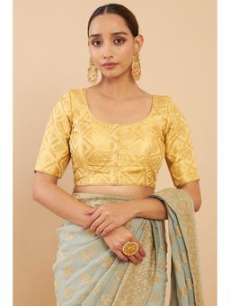 Soch - Gold Art Silk Blouse with Woven Zari Designs