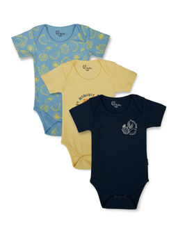 GJ Baby By Gini & Jony - Unisex Multicolor Graphic Print Romper (Pack of 3)