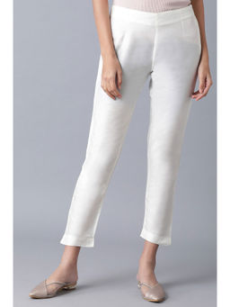 W - Solid White Slim Pant