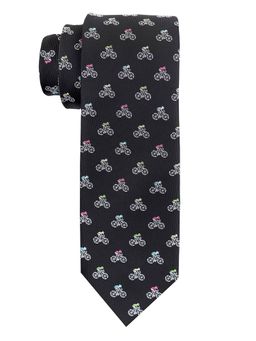 The Tie Hub - Bicycle Navy Black Microfiber Necktie
