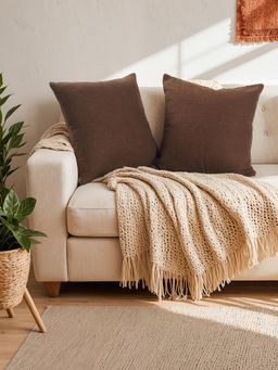 House This - Amodini Pack of 2 Cushion Covers -Brown