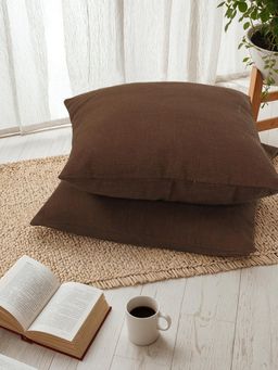 House This - Amodini Pack of 2 Cushion Covers -Brown