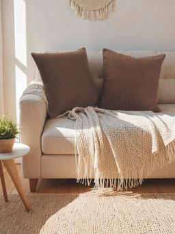 House This - Amodini Pack of 2 Cushion Covers -Brown