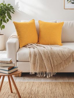 House This - Amodini Pack of 2 Cushion Covers -Yellow