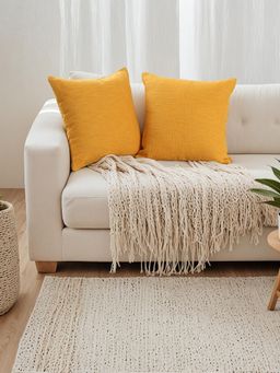 House This - Amodini Pack of 2 Cushion Covers -Yellow
