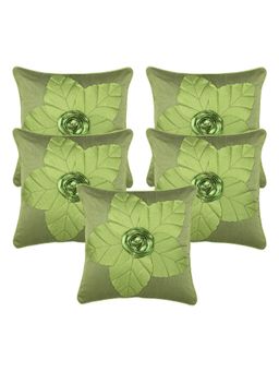 Creeva - Pack of 5 Silk Cushion Covers - Green