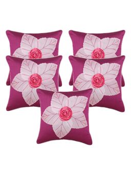 Creeva - Pack of 5 Silk Cushion Covers - Pink