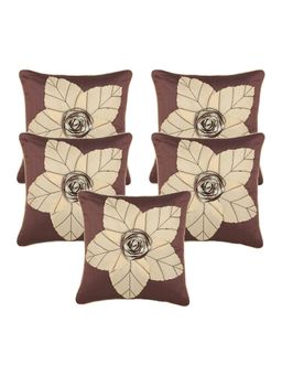 Creeva - Pack of 5 Silk Cushion Covers - Brown