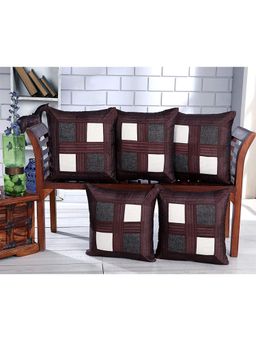 Creeva - Pack of 5 Jute Box Cushion Covers - Brown