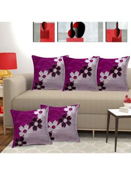 Creeva - Pack of 5 Silk Cushion Covers - Purple