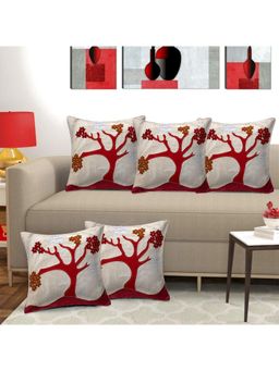 Creeva - Pack of 5 Velvet Cushion Covers - Cream