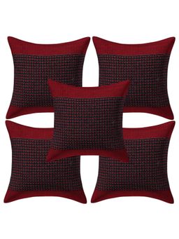 Creeva - Pack of 5 Cotton Cushion Covers - Red