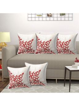 Creeva - Pack of 5 Velvet Cushion Covers - Cream
