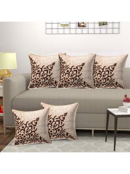Creeva - Pack of 5 Velvet Cushion Covers - Cream