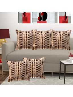 Creeva - Pack of 5 Velvet Cushion Covers - Beige