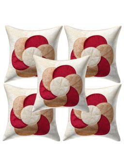 Creeva - Pack of 5 Velvet Cushion Covers - Cream