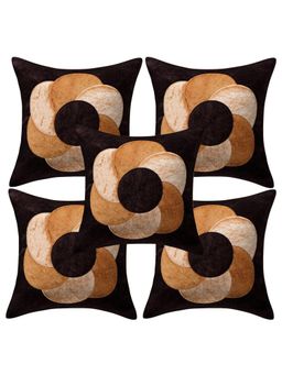 Creeva - Pack of 5 Velvet Cushion Covers - Brown