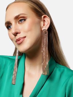 Sohi - Gold Plated Party Designer Stone Drop Earrings for Women